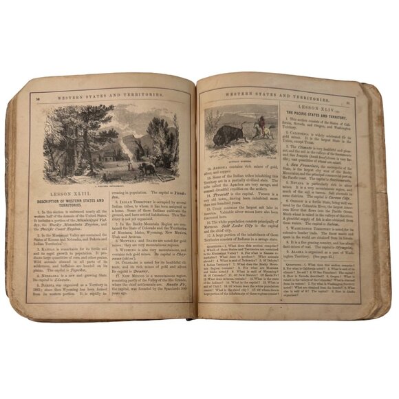 Colton's New Introductory Geography 1875 Hardback Book D. D. Merrill Damage READ - Picture 12 of 16